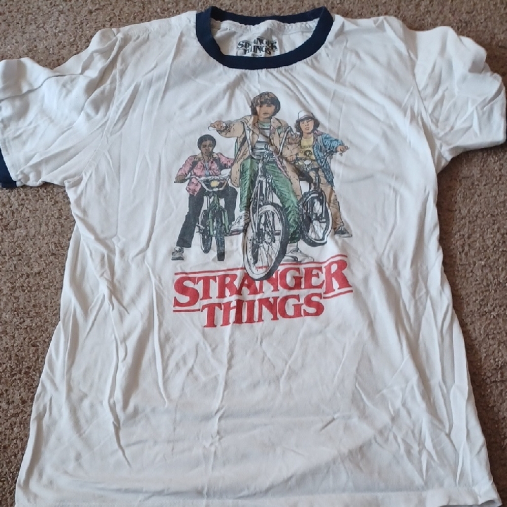 Netflix Stranger Things Kids White and Black T-Shirt
